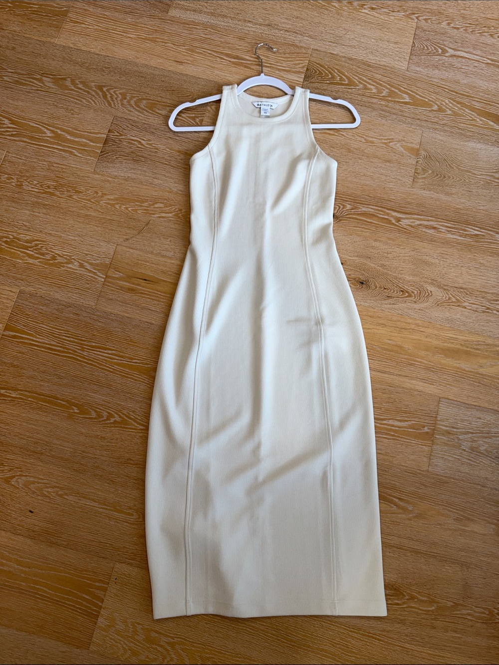 Athleta Cream Sleeveless Midi Dress